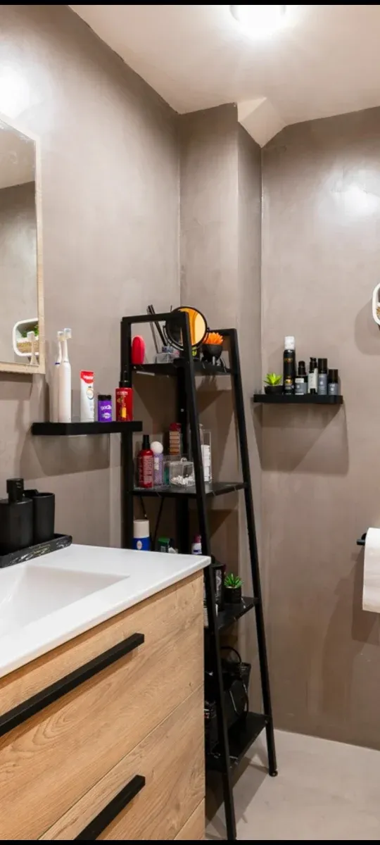 Estantería de baño cristal y metal