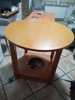 Mesa comedor salita madera haya redonda camilla