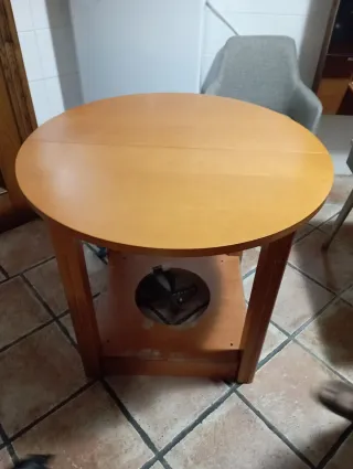 Mesa comedor salita madera haya redonda camilla