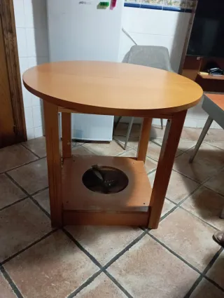 Mesa comedor salita madera haya redonda camilla