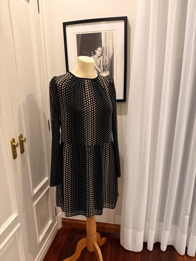 Vestido Michael Kors Negro y Beige