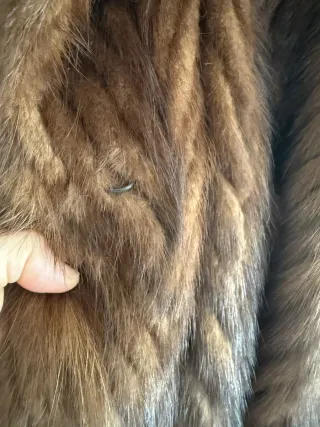 Abrigo piel sintético marrón