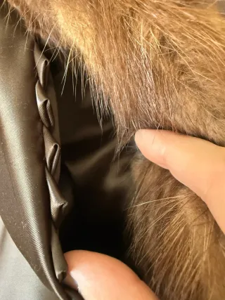 Abrigo piel sintético marrón