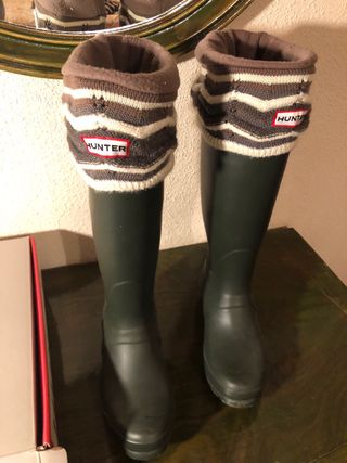 Botas Hunter Verdes Talla 36. Con caja y calcetine
