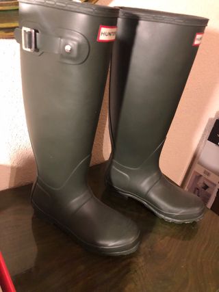 Botas Hunter Verdes Talla 36. Con caja y calcetine