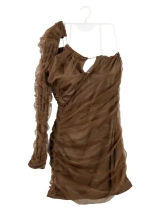 Vestido Zara Asimétrico Marrón Talla Única