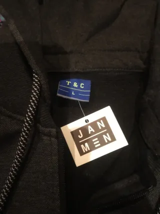 Sudadera gris con capucha desmontable Talla L