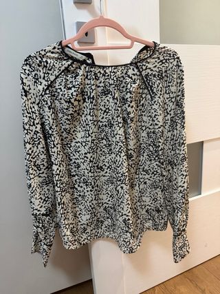 Camicia fantasia beige e nera