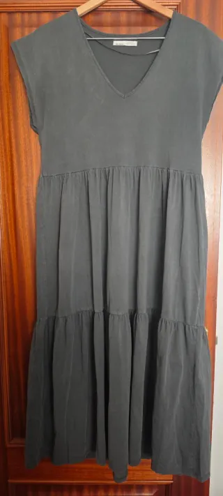 Vestido midi gris