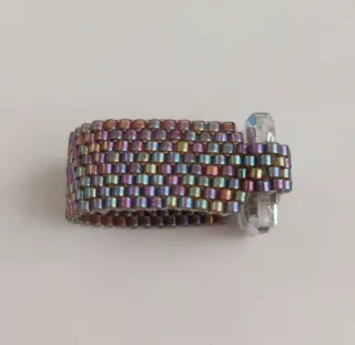 Anillo Miyuki multicolor- Swarovski® Elements.