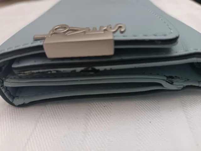 Monedero azul con detalle plateado