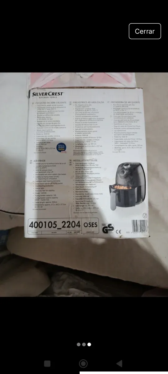 Freidora de aire SilverCrest 1000W