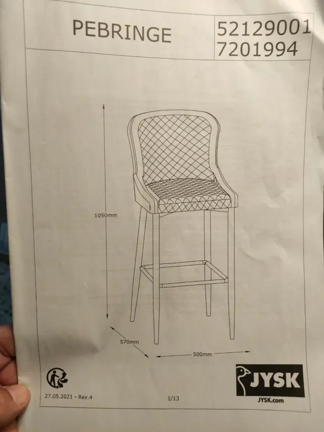 2 Taburetes altos respaldo tapizados