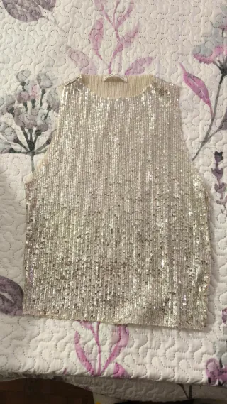 Top lentejuelas dorado y plateado