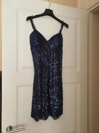 Abito paillettes blu