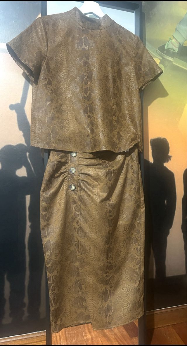 Conjunto Top y Falda Zara Animal Print