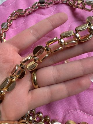 Bolso abalorios dorado con bolsa interior