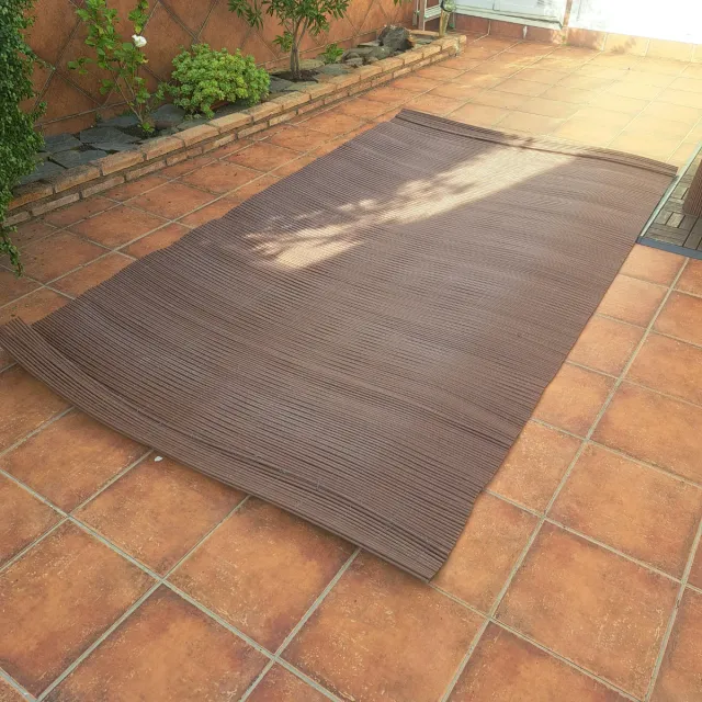 4 rollos Brezo PVC Tubo Redondo Marrón (1'50x3m)