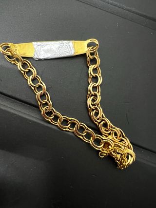 Pulsera esclava oro 18k eslabones dobles12.4G