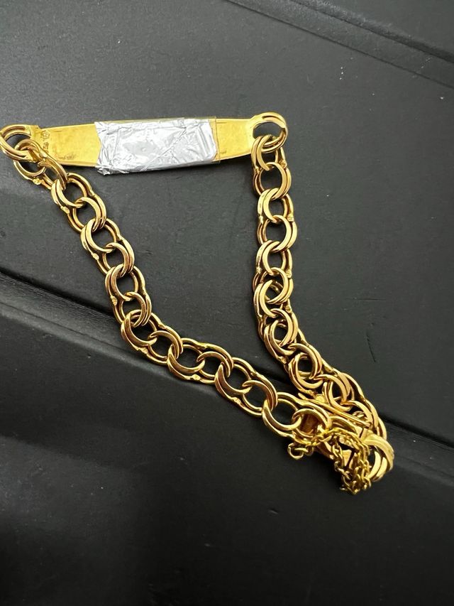 Pulsera esclava oro 18k eslabones dobles12.4G