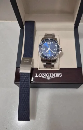 Correa de Silicona Reloj Longines Azul y Plata