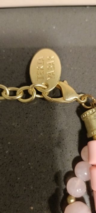 Collar Teria Yabar Oro y Rosa