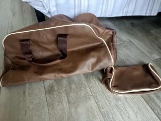 Borsone da viaggio in pelle marrone