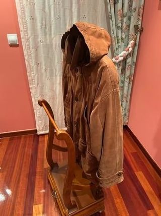 Chaqueta Piel Italiana Marrón con Capucha