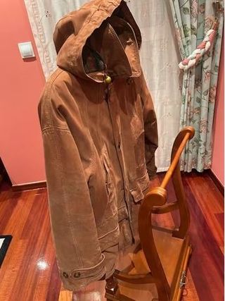 Chaqueta Piel Italiana Marrón con Capucha