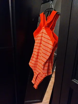 Body Zara rayas naranja y blanco Talla L