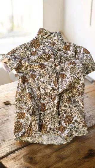 Camicetta floreale vintage beige/marrone M