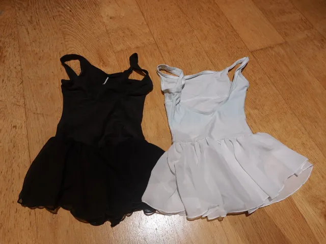 2 Maillots de Danza Negro y Blanco. Talla 6 a 10 a