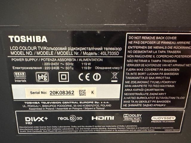 Televisión Toshiba 40 Smart TV