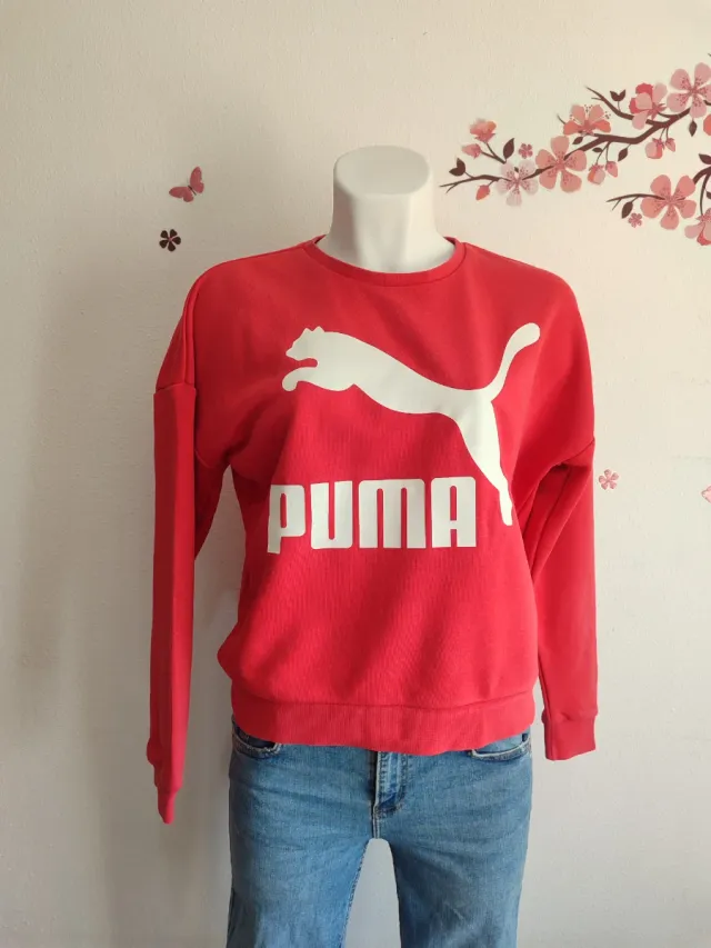 Sudadera Puma Roja Logo Blanco