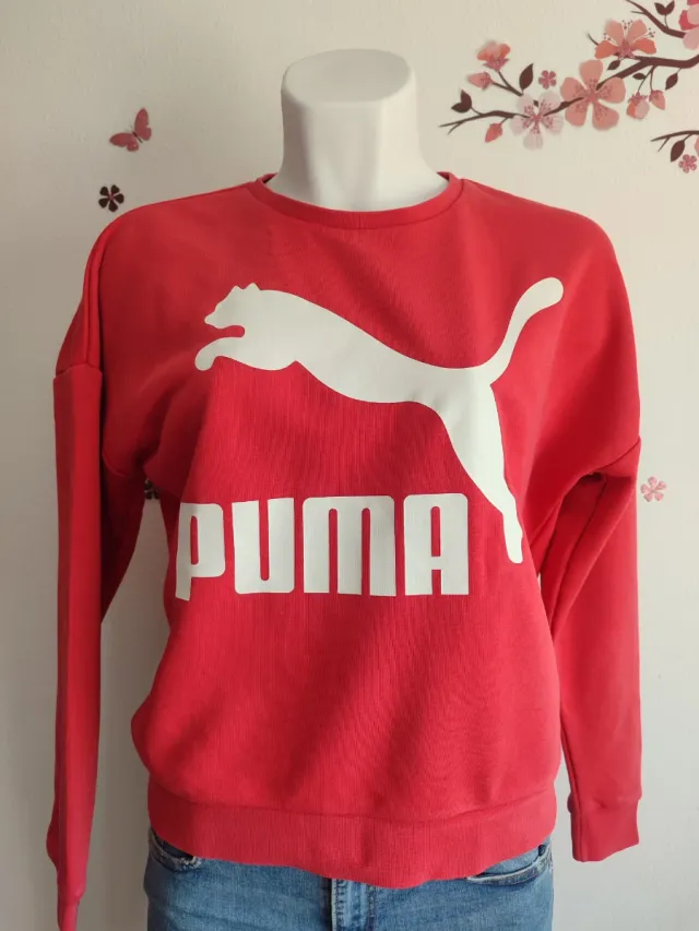 Sudadera Puma Roja Logo Blanco