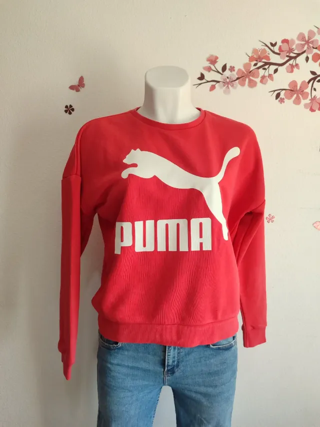 Sudadera Puma Roja Logo Blanco