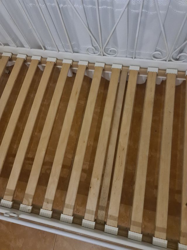 Estructura Cama De Forja Blanca + Somier