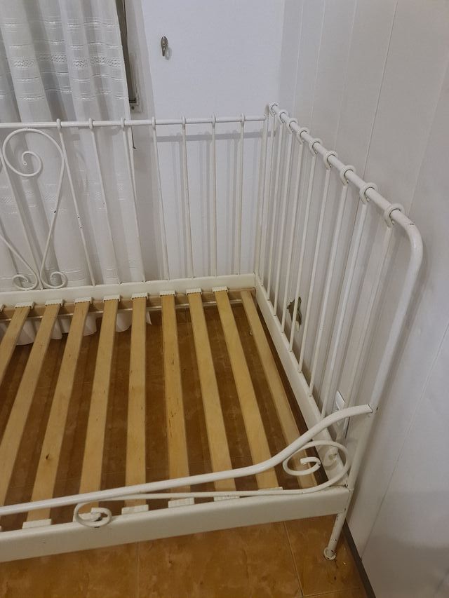 Estructura Cama De Forja Blanca + Somier