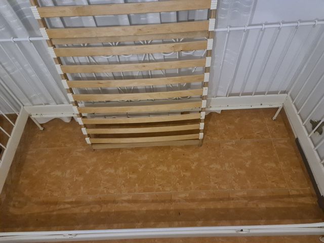 Estructura Cama De Forja Blanca + Somier