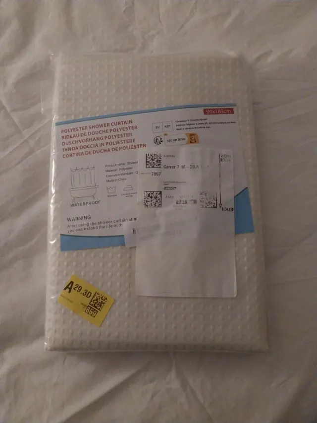 Cortina de ducha poliéster 90x183cm