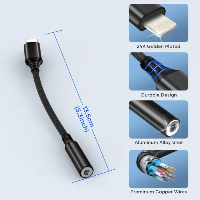 Adaptador Lightning a Jack 3.5mm