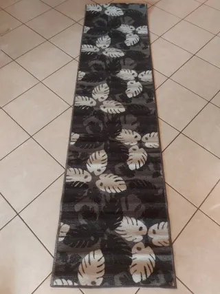 Tappeto cucina runner foglie 2.80 grigio