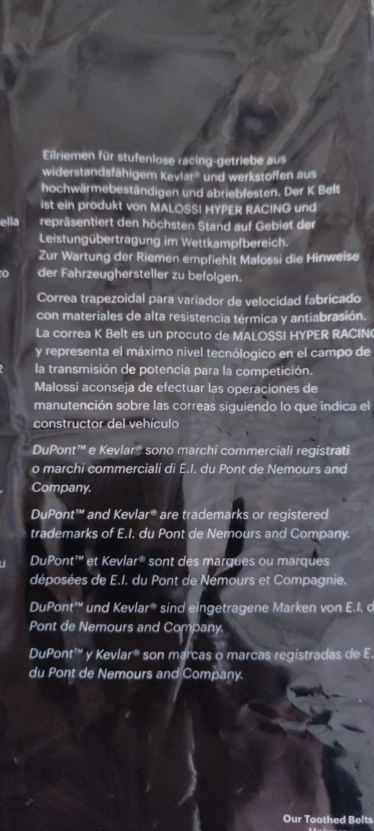 Cinghia di trasmissione Malossi Aprilia/Gilera/Piaggio