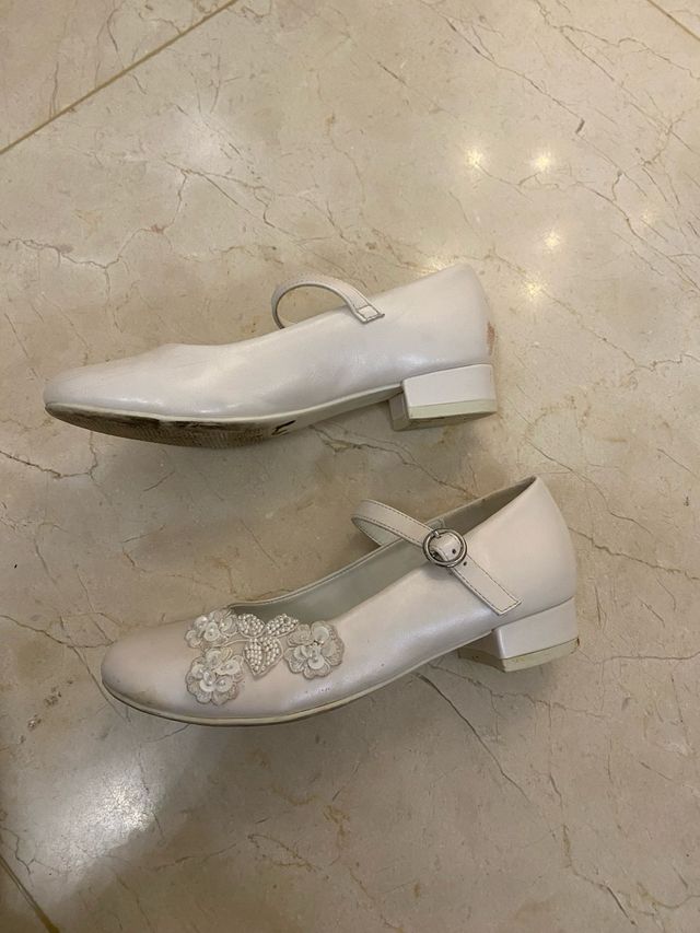 Zapatos niña blancos flamenca/gitana talla 31