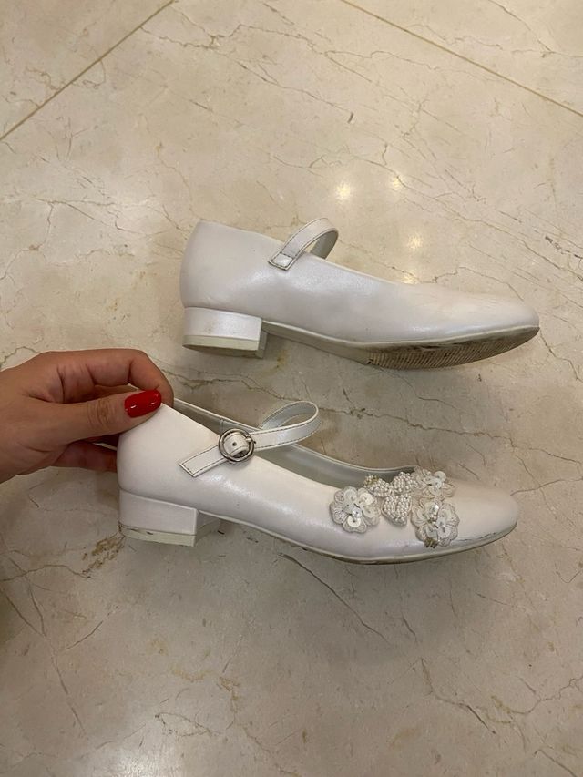 Zapatos niña blancos flamenca/gitana talla 31