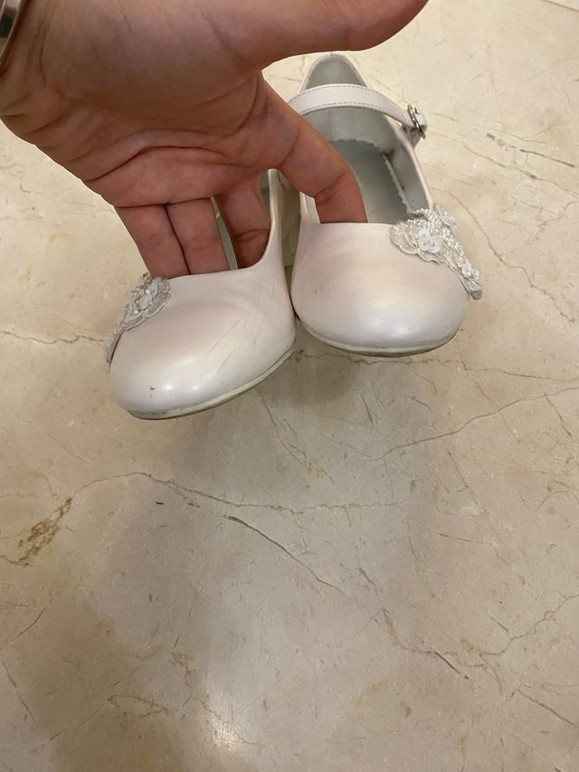 Zapatos niña blancos flamenca/gitana talla 31