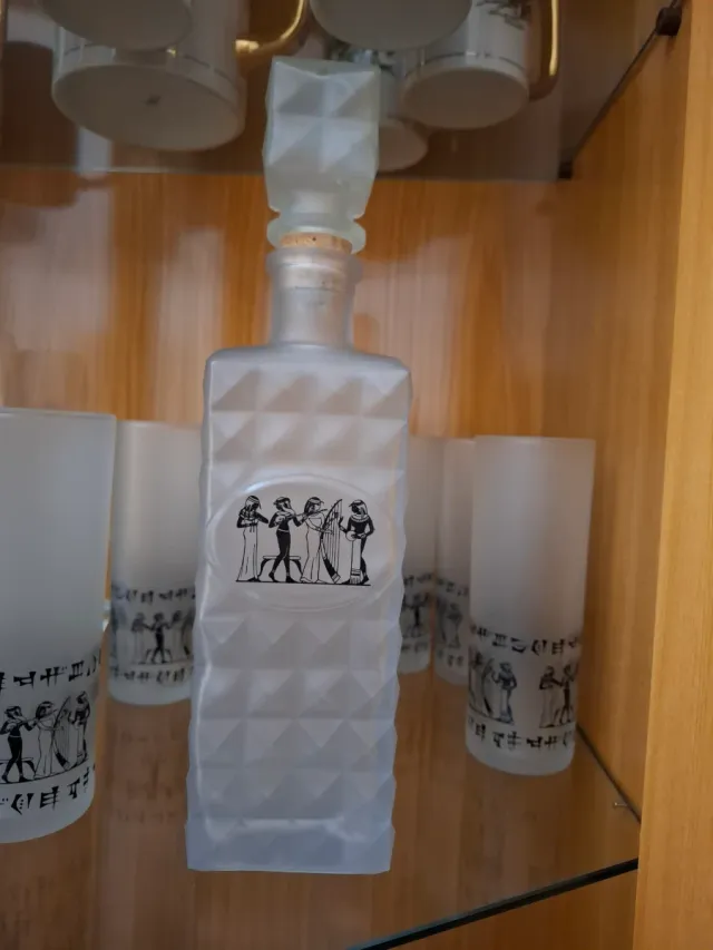 Juego Licor Botella y Vasos Egipcios