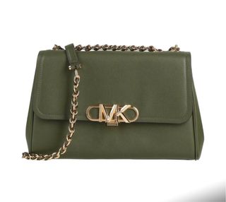 Bolso Michael Kors Parker Piel Verde Dorado