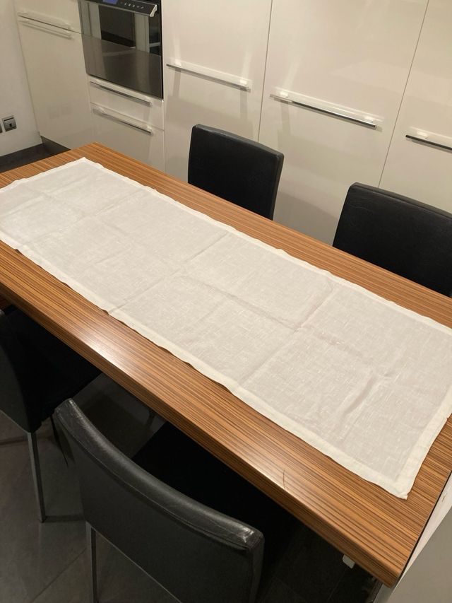 2 Caminos de mesa beige lino