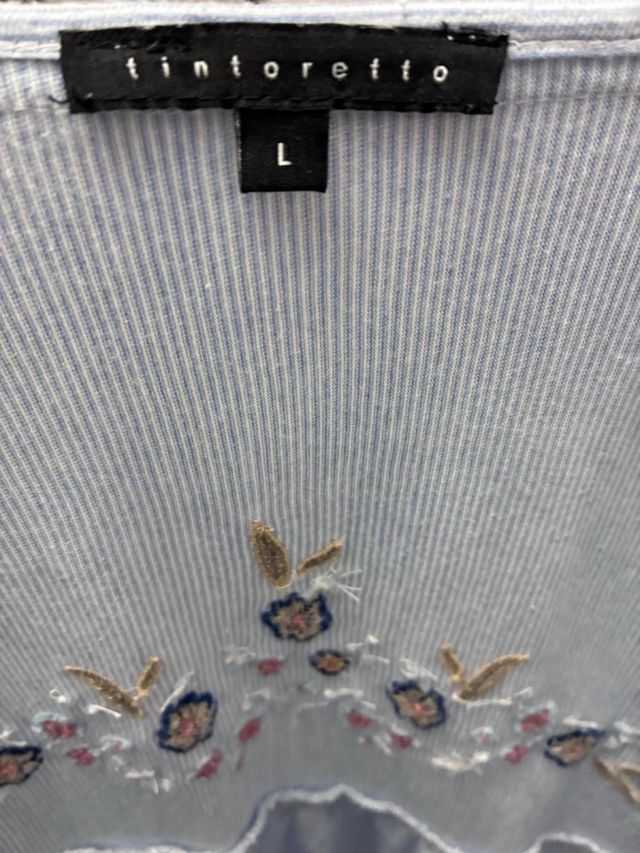 Camisa Tintoretto bordada rayas azules